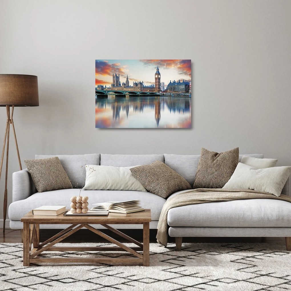 Tablou pe sticlă - Houses of Parliament din Londra (70x50 cm)