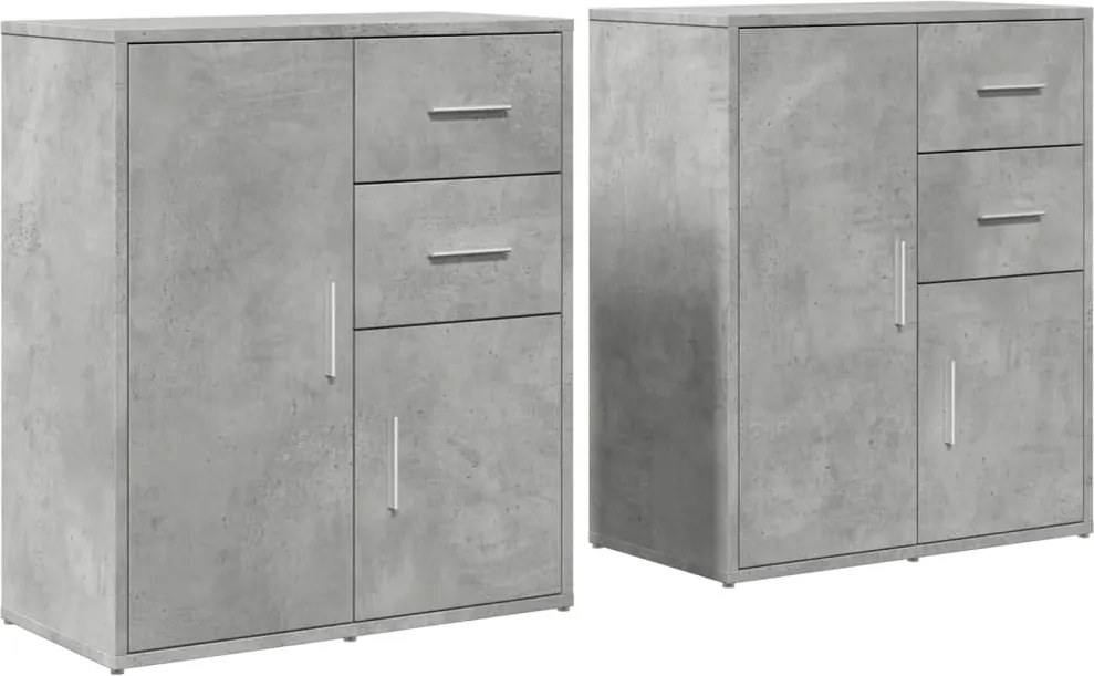 vidaXL Dulapuri, 2 buc., gri beton, 60x31x70 cm, lemn prelucrat