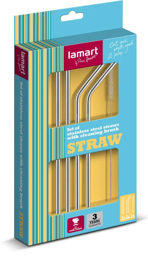 Set de paie din oțel inoxidabil Lamart LT7052 5piese Straw