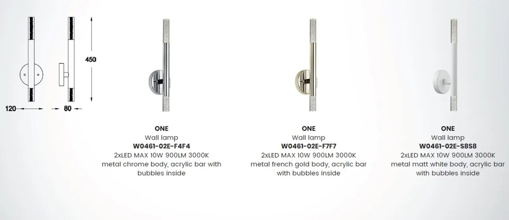 Aplica LED design minimalist One, crom W0461-02E-F4F4 ZL