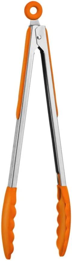 Clește din oțel inoxidabil cu mâner din silicon Premier Housewares Zing, portocaliu