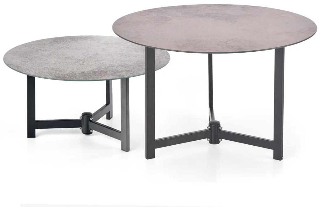 Set 2 mese de cafea Twins - d 70-60 x h 43-30 cm