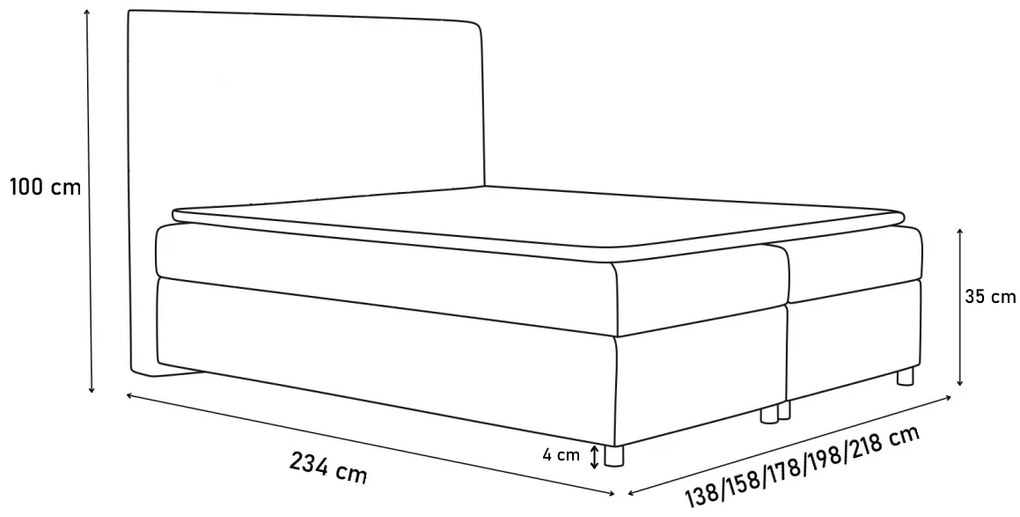 Expedo Pat tapiţat VIKI, 120x200, madryt 1100