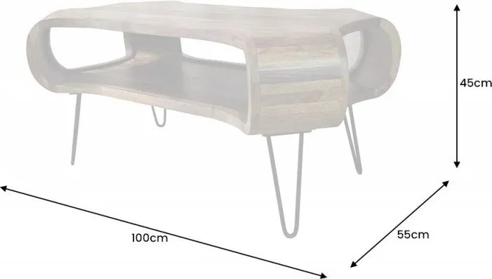 Masuta design industrial Organic Living 100cm Sheesham