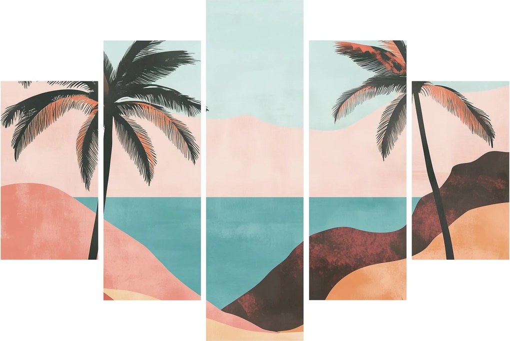 Tablou - Palmieri la mare (150x105 cm)