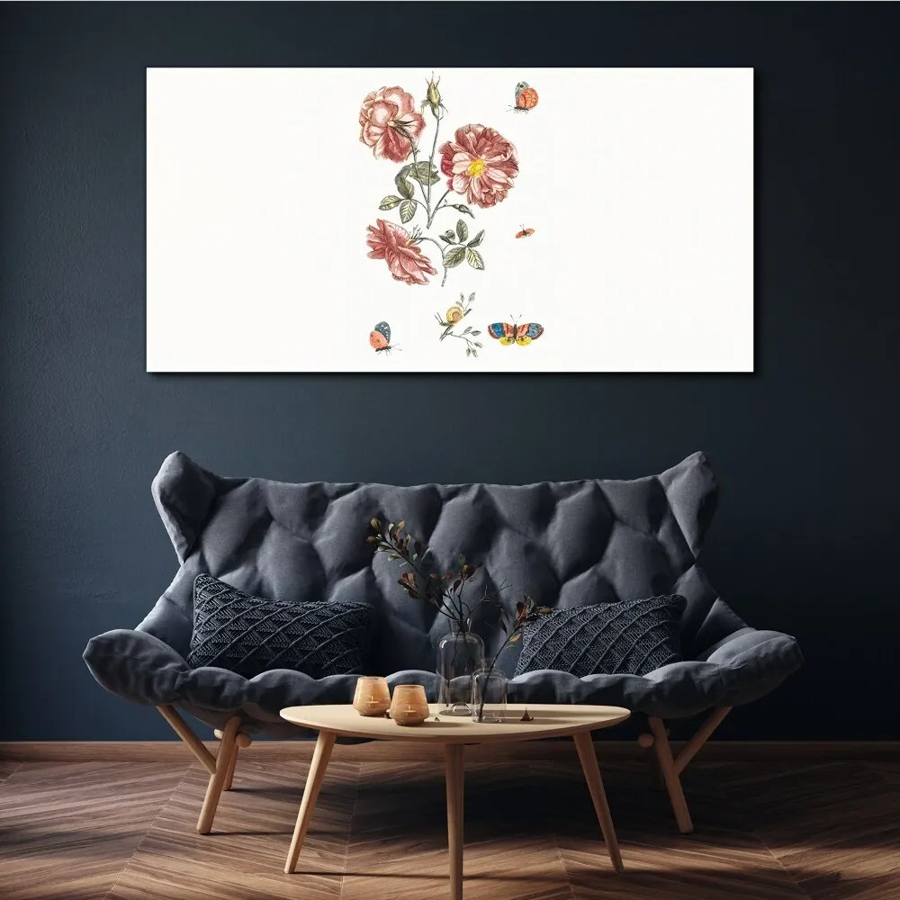 Tablou canvas Flori Plante Fluture