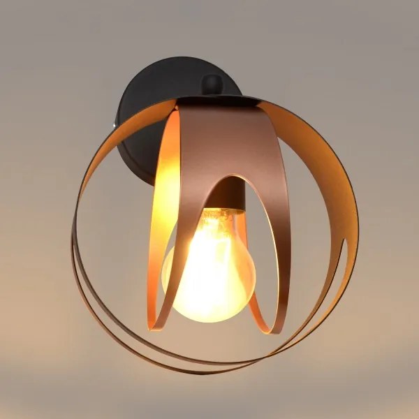 Aplică MOONLIGHT 1xE27/15W/230V neagră/cupru