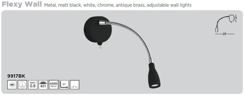 Aplica flexibila cu reader LED design minimalist Flexy Wall