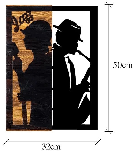 Decorațiune de perete 32x50 cm lemn/metal jazz
