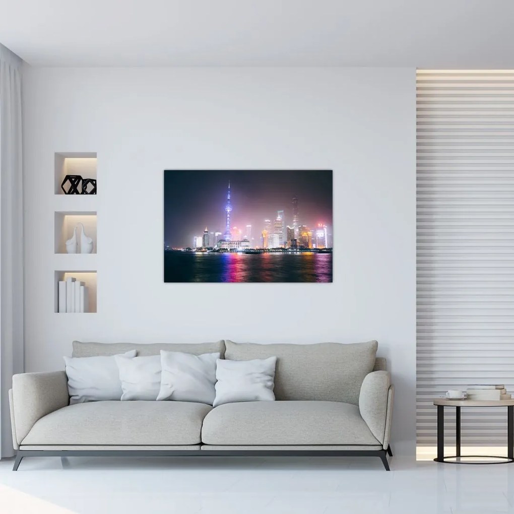 Tabloul Shangai nocturn (90x60 cm)