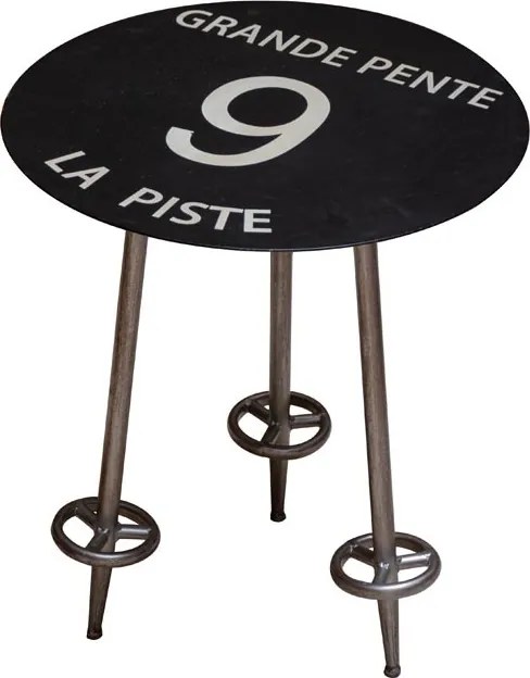 Măsuță laterală neagră din metal, Ø45 cm, "Grande Pente 9"
