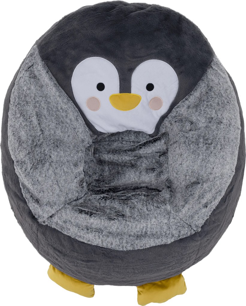 Fotoliu tip sac pinguin, gri, PINGO