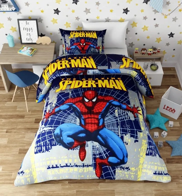 Lenjerie de pat copii bumbac Amazing Spiderman /160x200 cm dimensiune standard