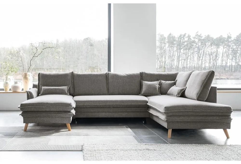 Colțar gri extensibil (cu colț pe partea dreaptă/în formă de "U") Charming Charlie – Miuform