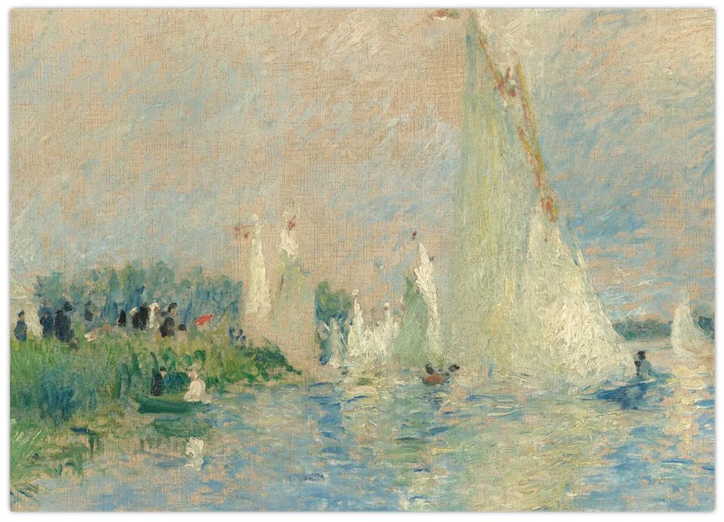 Tablou pe sticlă - Auguste Renoir, Regatta at Argenteuil, reproducere (70x50 cm)