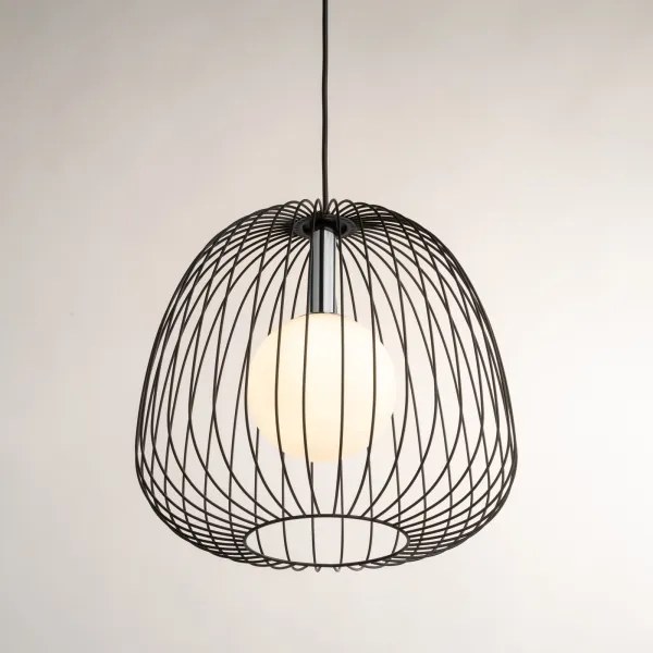 Lustră pe cablu BELL 1xG9/12W/230V d. 33 cm negru/crom lucios