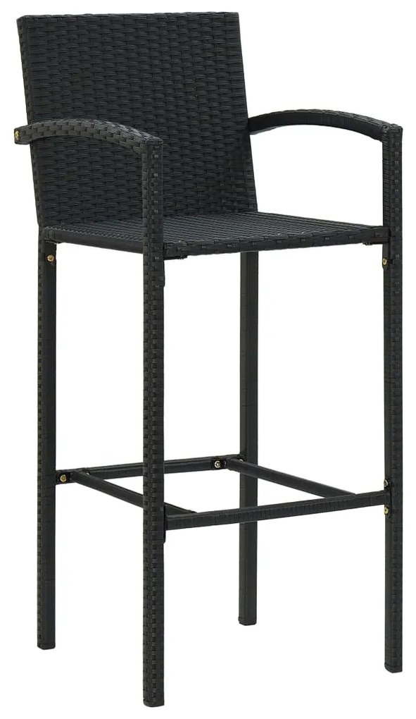 Set mobilier de bar de gradina, 3 piese, negru Negru, 3