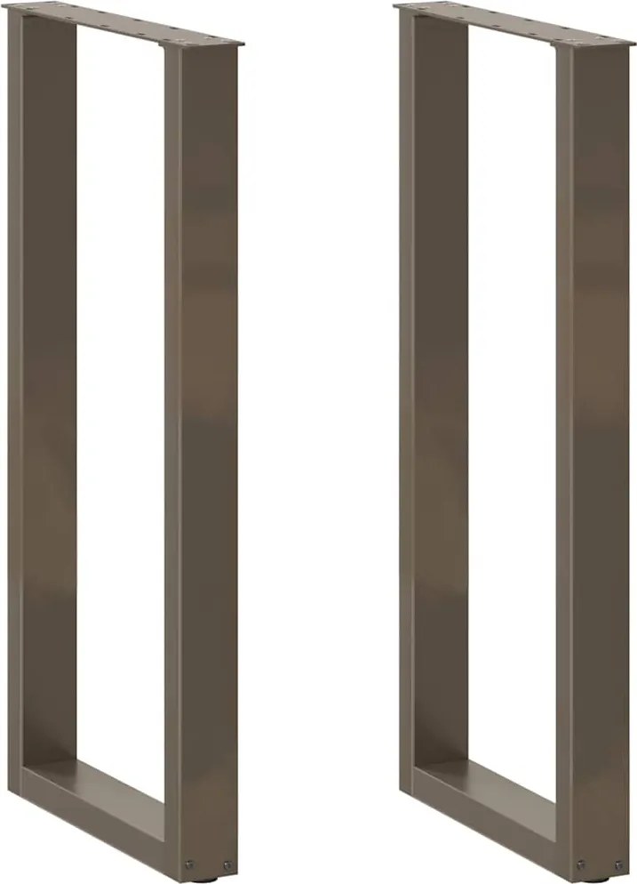vidaXL Picioare de masă de bar în formă de U, 2 buc., oțel natural, 40 x (100-101) cm