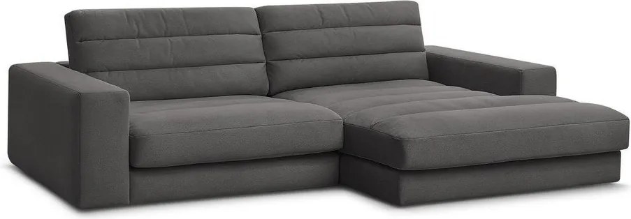 Colțar gri antracit cu tapițerie din catifea (cu colț pe partea dreaptă/cu șezlong) Sierra – Bobochic Paris