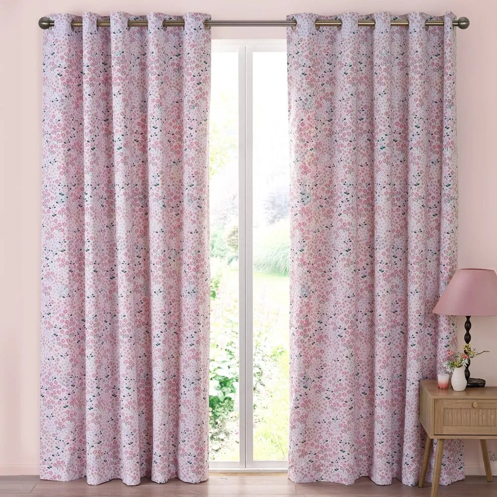 Draperii roz 2 buc. 168x229 cm Tilly Floral – Catherine Lansfield