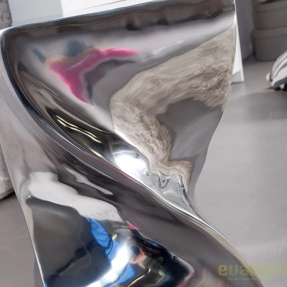 Taburete design deosebit Twist, argintiu