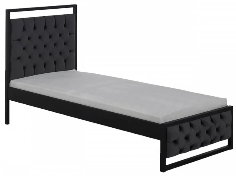 Pat 1 Persoana Mithra, 120x200 cm, Negru