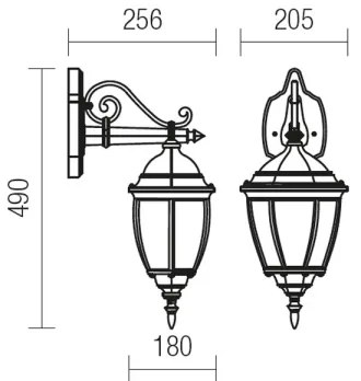 Lampă de perete de exterior Redo 9605 SEVILLA 1xE27/42W/230V IP44 auriu/patină