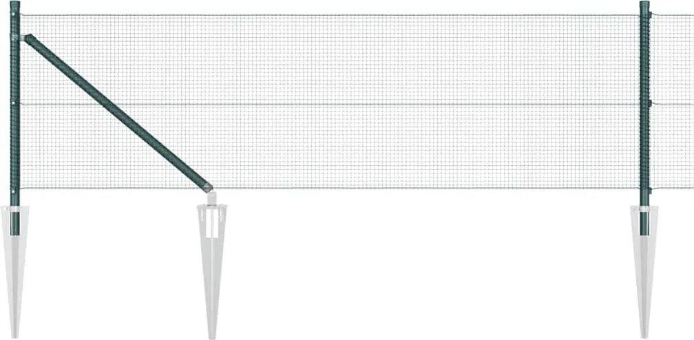 vidaXL Stâlp de gard. Verde 10 x 0,6 m (rulou de plasă de 12 x 12 mm)