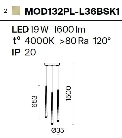 Lustra LED cu 3 pendule design modern Cascade alama