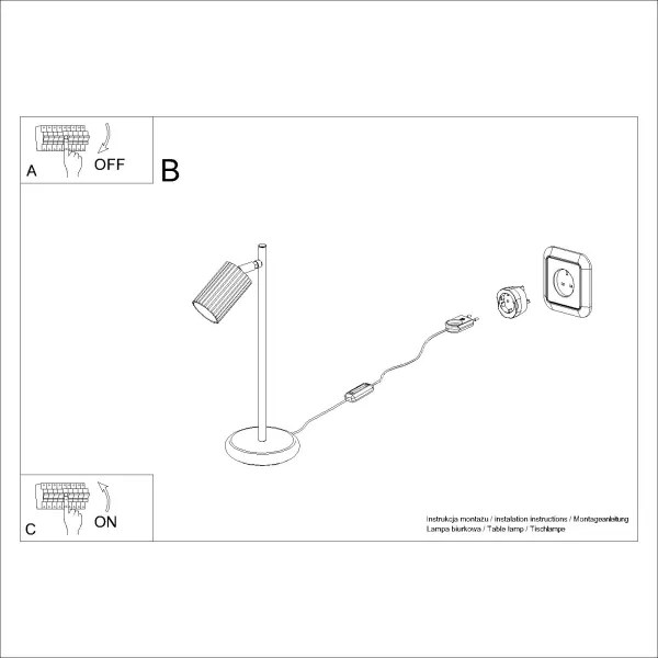 Lampă de masă Sollux SL.1548 KARBON 1xGU10/10W/230V alb