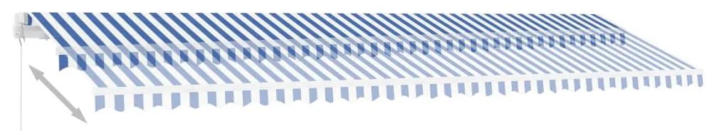 Copertina retractabila manual, albastru si alb, 600x350 cm Albastru si alb, 600 x 350 cm
