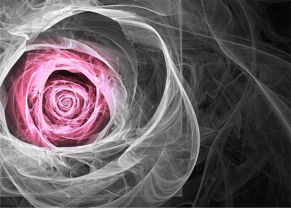 Tablou - Trandafir abstract, fucsia (70x50 cm)
