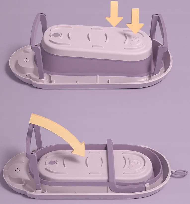 Baie pliabilă pentru copii VAIANA PREMIUM cu un șezlong - mai multe culori Violet