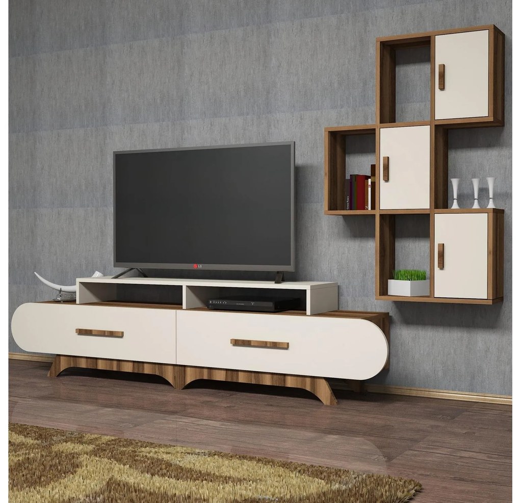 Masă TV/Dulap Florian S (Nuc + Crem). 1088294