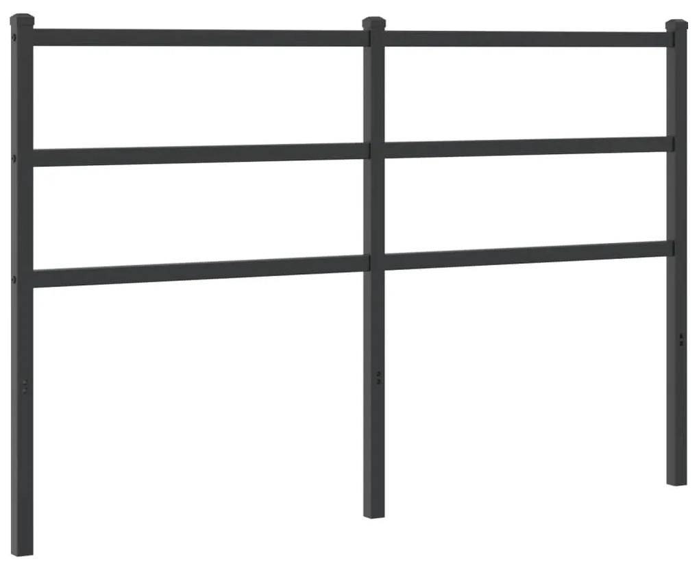 355397 vidaXL Tăblie de pat metalică, negru, 135 cm