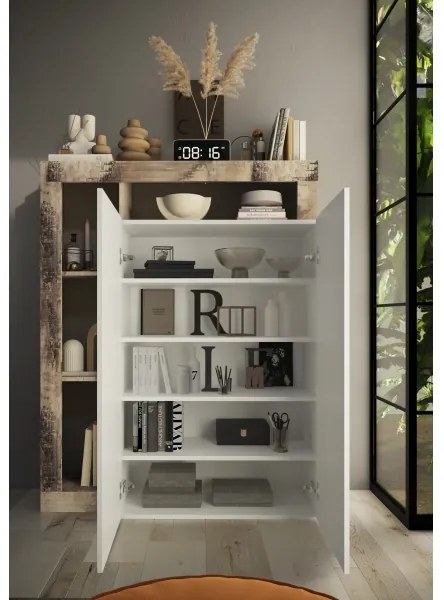 Dulap LENOR alb/arțar