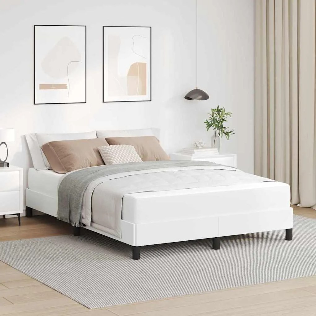 vidaXL Pat Altele Alb pur 140 x 200 cm Piele artificială
