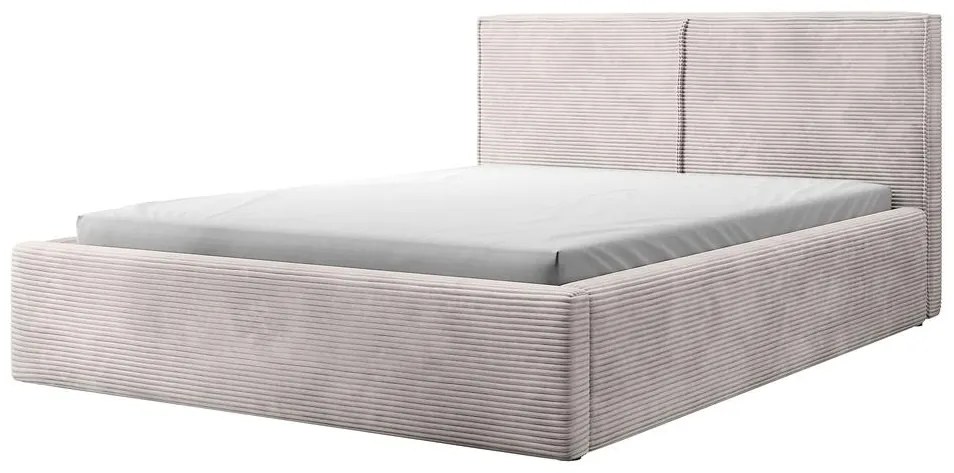 Pat matrimonial 140 cm Fatime (cu somieră) (cu sp. depozitare) (bej închis + negru). 1099187