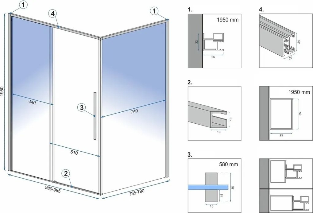 Cabina de dus SOLAR cu cadita neagra 100x80 cm negru mat