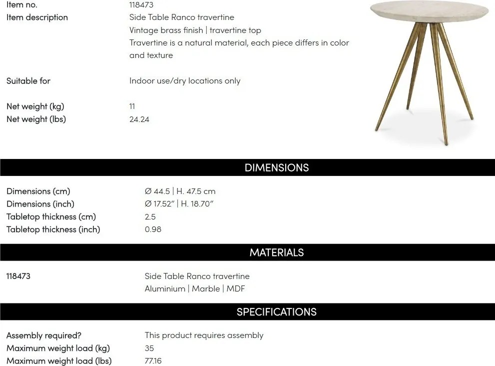 Masuta auxiliara design LUX realizate manual Ranco