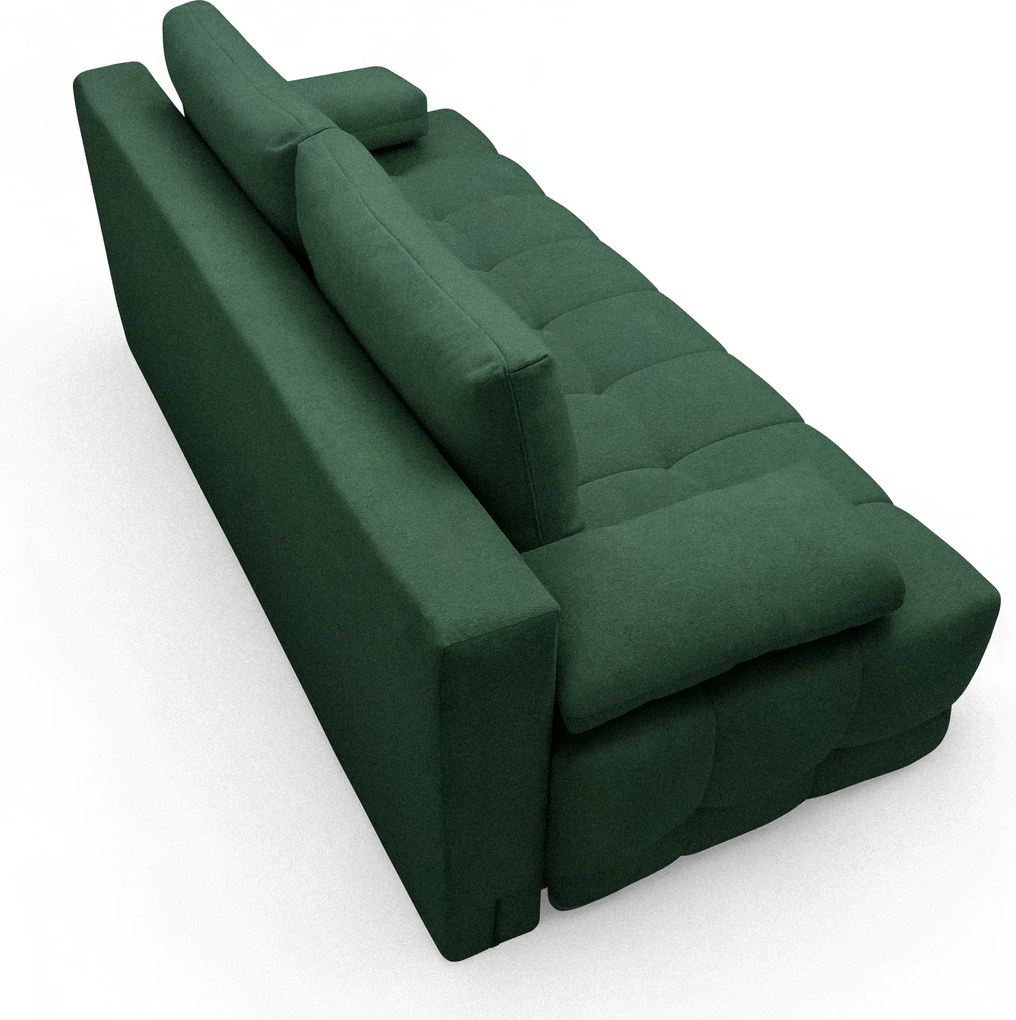 Canapea extensibilă Tuko cu ladă - verde țesătură Freya 210-09