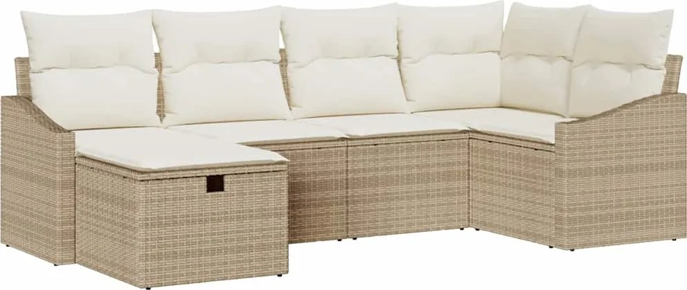 vidaXL Set de canapea cu pernă 7 pcs poliratan