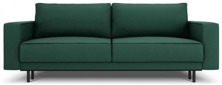 Canapea extensibila Caro cu 3 locuri si tapiterie din tesatura structurala, verde
