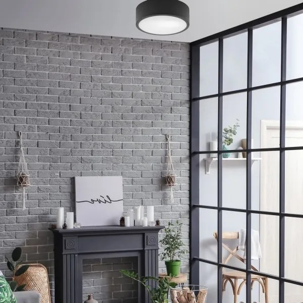 Plafonieră DANTE 1xE27/60W/230V d. 26 cm neagră