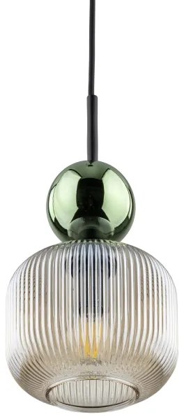 Pendul cu cablu SOPHIA 1xE14/10W/230V negru/verde/bej fumuriu
