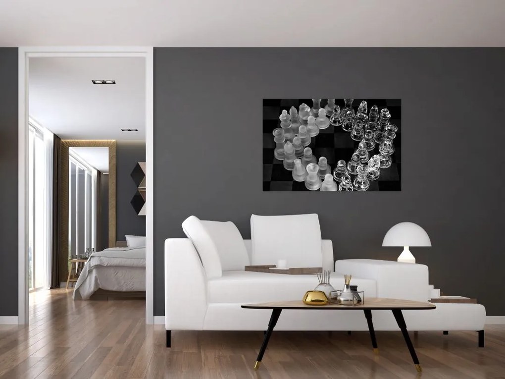 Tablou - șah albnegru (90x60 cm)