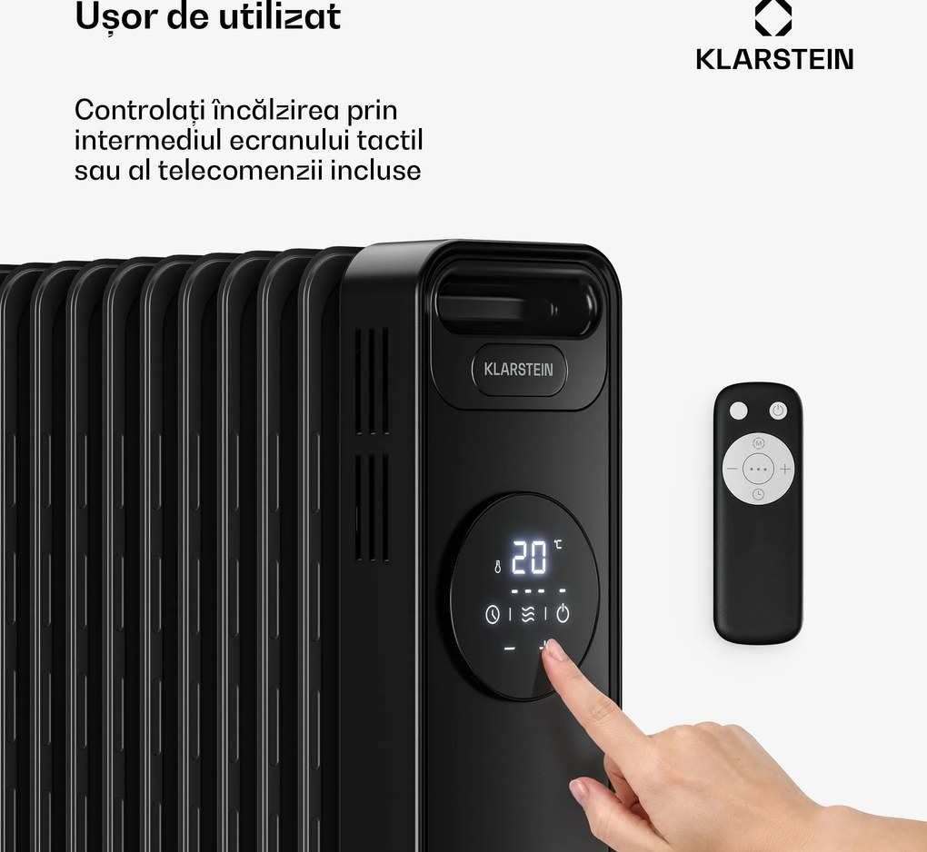 Klarstein Radiator cu ulei Thermaxx | 2500 W | 25 m² | 3 moduri | 7–35 °C | 44 cm x 64 cm