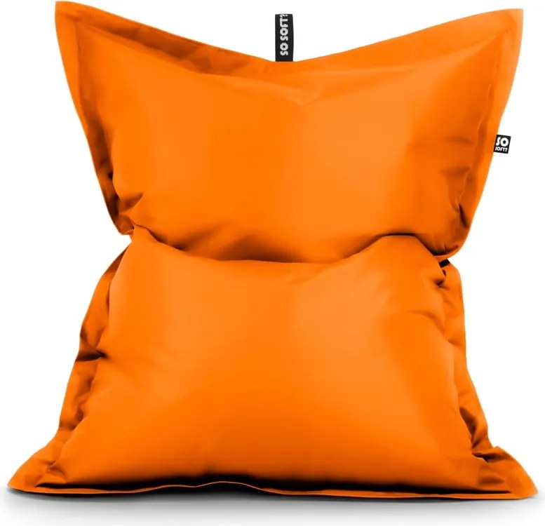 Fotoliu bean bag portocaliu cu tapițerie din imitație de piele Pad XXL – So Soft?