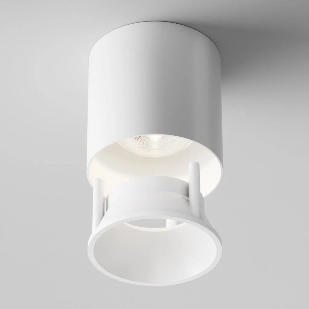 Spot LED aplicat, plafoniera dimabil design tehnic Alfa alb 7cm, 4000K
