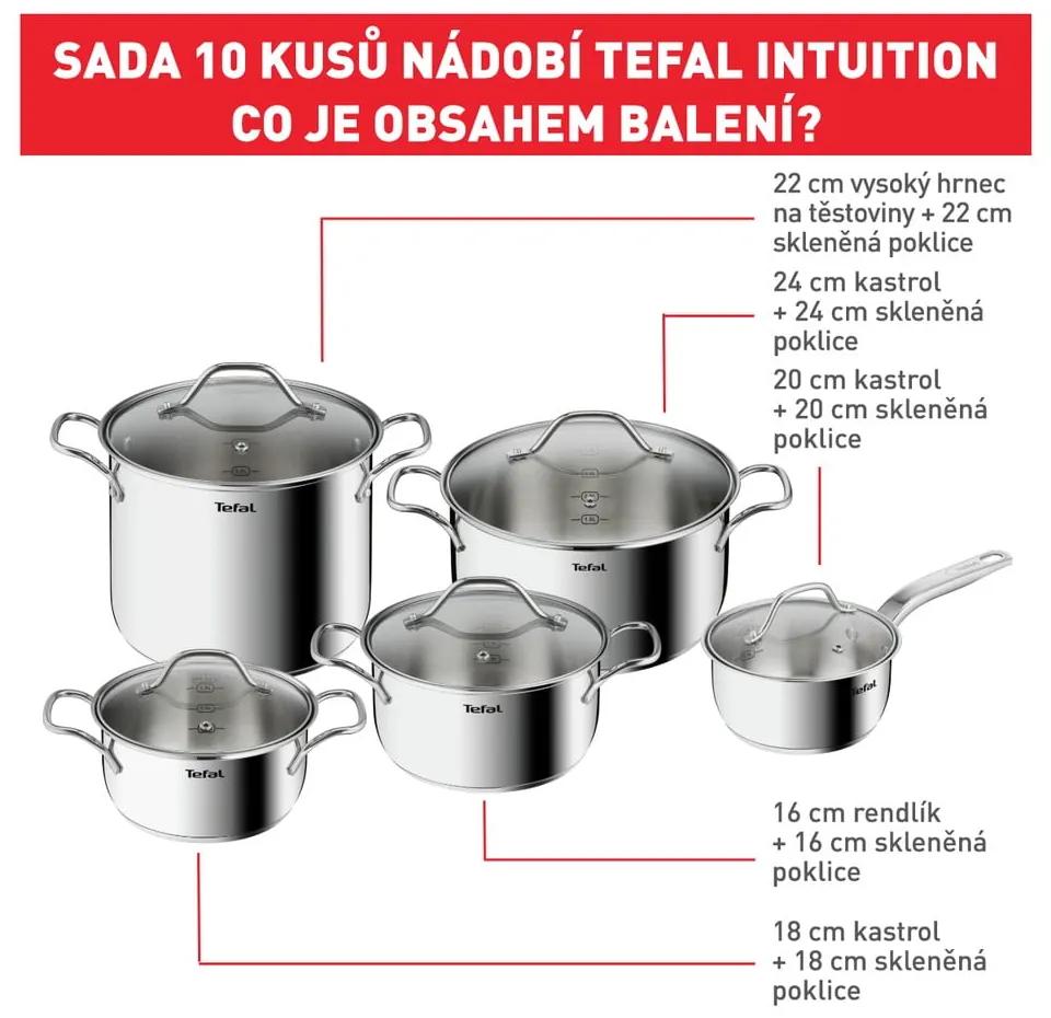 Set de vase pentru gătit 10 buc. din inox Intuition – Tefal